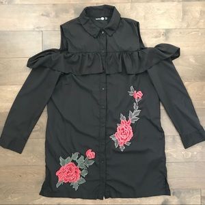 Boohoo | Embroidered Shirt Dress